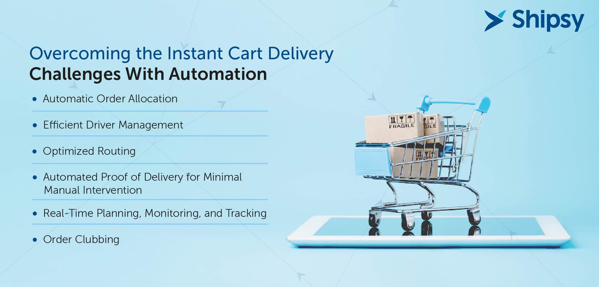 Instant cart delivery management