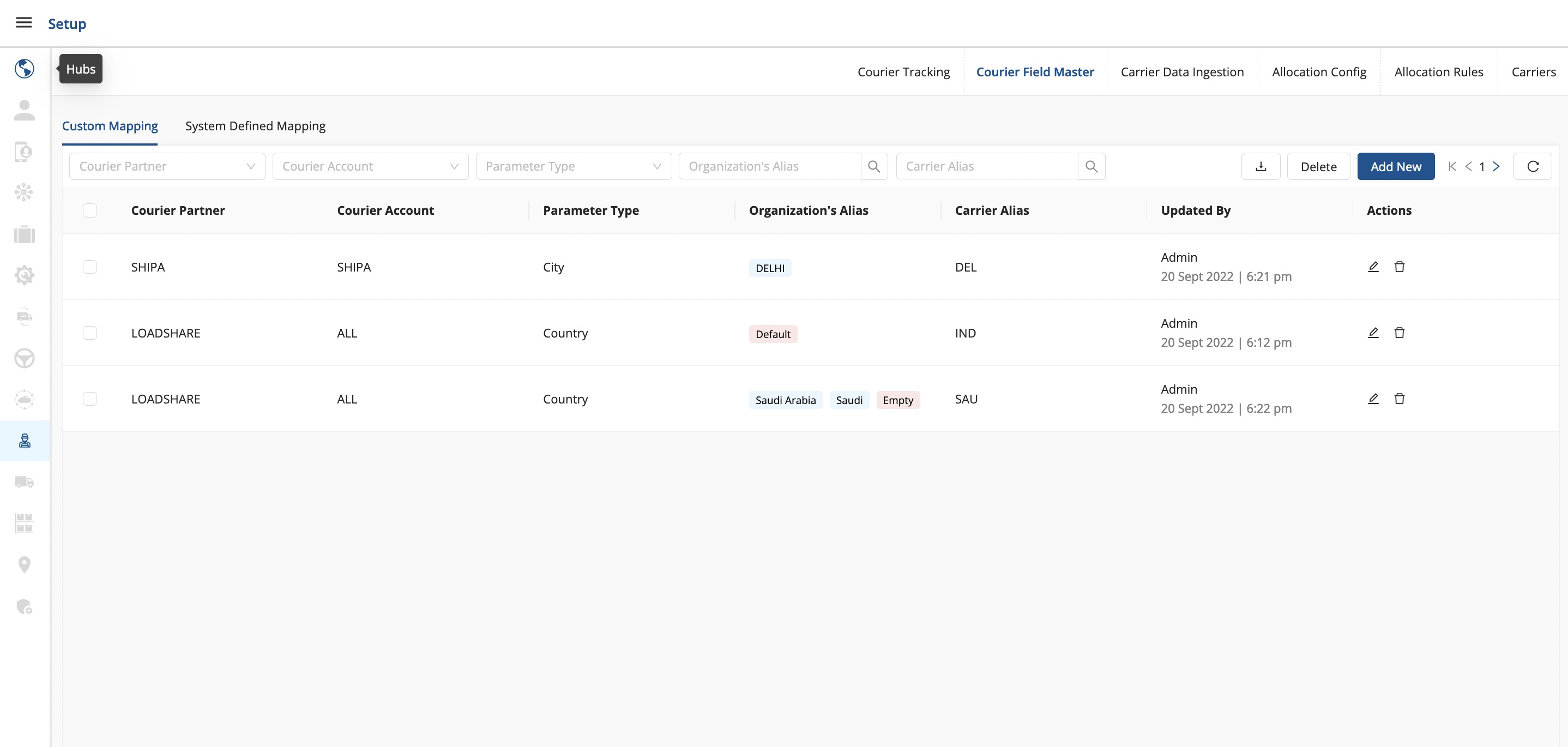 Map any courier partner to your dashboard shipsy