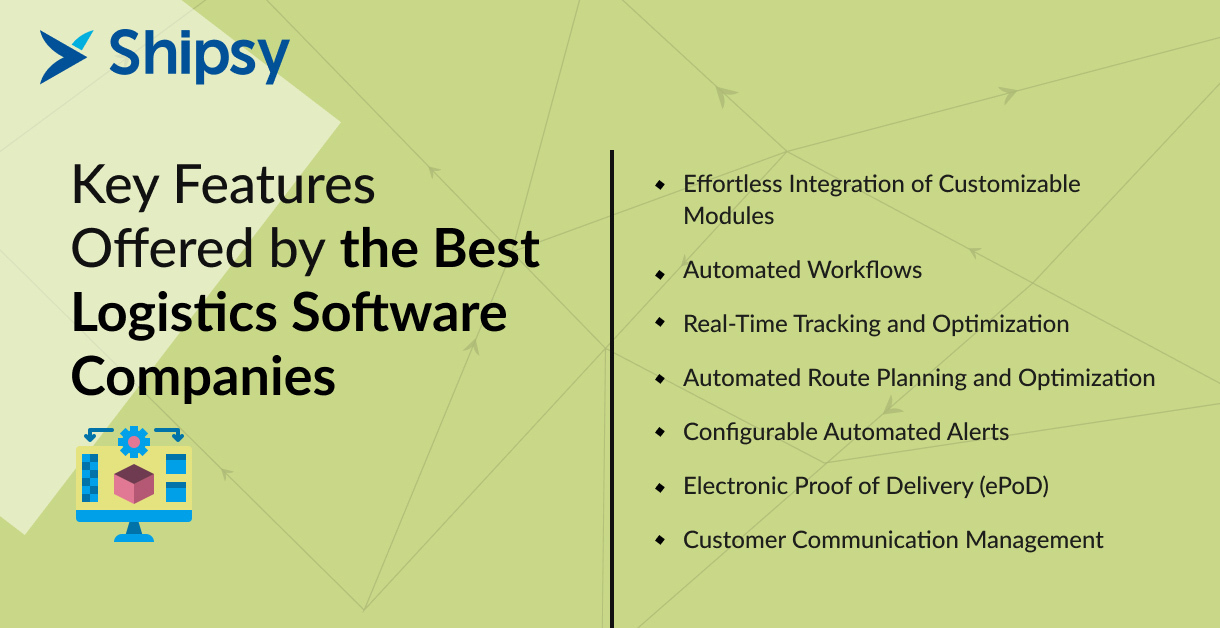 Logistics Software Companies in Singapore - Key Features